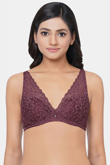 Buy Wacoal Lightly Padded Non Wired Medium Coverage Lace Bra - Windsor Wine