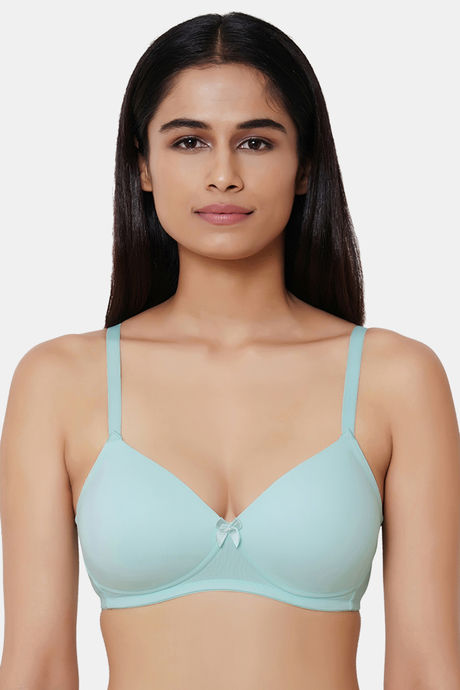 Buy Zivame Rosaline Everyday Padded Non Wired 3-4th Coverage T-Shirt Bra -Â  Fjord - Blue online