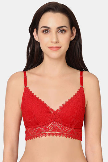 Buy Wacoal Padded Non-Wired Medium Coverage Bralette - Red