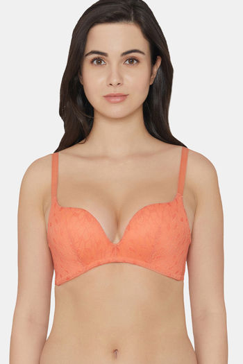 Buy Wacoal Padded Non Wired 3/4Th Coverage Push-Up Bra - Coral at Rs.1607  online