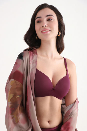Buy Wacoal Padded 3/4Th Coverage T-Shirt Bra - Maroon