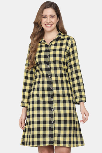 Buy Shararat Cotton Sleep Shirt - Yellow