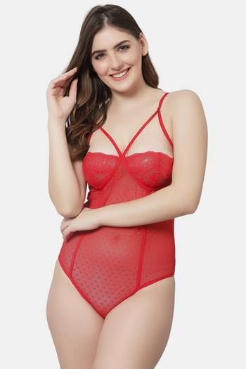 Buy Shararat Lace Teddy - Red