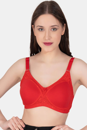 LacyLuxe Womens Seamless Padded Bra with Lace