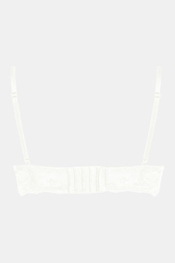 Buy Yamamay Primula Pearl Grey Lace Padded Bandeau Bra - Pearl