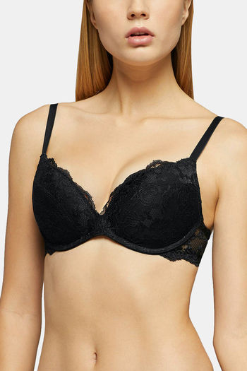 Buy Yamamay Non-Wired Medium Coverage Push-Up Bra - Black at Rs