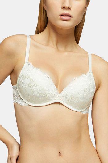 Buy Yamamay Non-Wired Medium Coverage Push-Up Bra - Cream at Rs