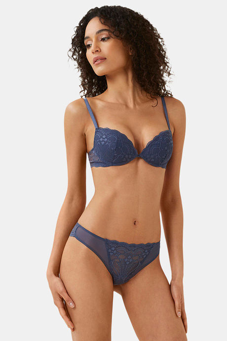 Buy Yamamay Wired Medium Coverage Push-Up Bra - Darkblue at Rs.4199 online