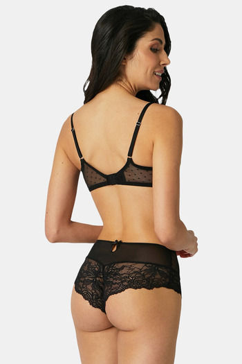 Buy Yamamay Padded Wired Full Coverage Lace Bra - Black at Rs.3799 online