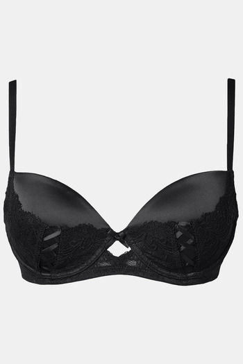 Buy Yamamay Padded Wired Full Coverage Lace Bra - Black at Rs.3799 online