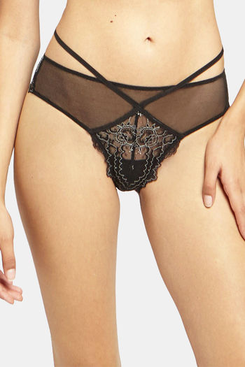 Buy Yamamay Low Rise Half Coverage Thong Black at online