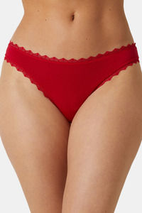 Buy Yamamay 3/4th Coverage Mid Rise Bikini Panty - Red