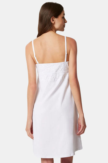 Buy Yamamay Cotton Elastane Maternity Nightdress Optical White