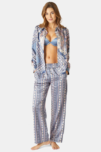 Yamamay Relaxed Fit Ankle Length Polyester Pyjama Set  Pack of 2    Printed