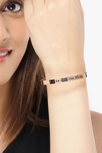 Yellow Chimes Karma Bands Collection Inspirational Message Engraved  Stainless Steel Cuff Bracelet