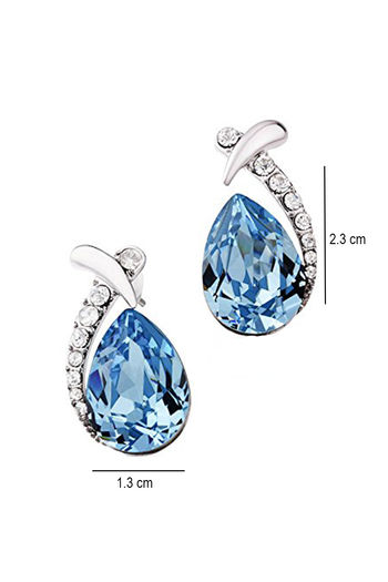 Stunning Colorado Blue Swarovski Crystal Lever Back Earring's | Silver Plum  Online