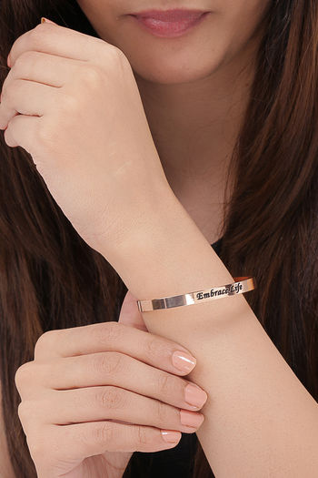 Yellow Chimes Karma Bands Collection Inspirational Message Cuff Bracelet