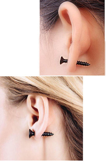 Buy Black Sun Cartilage Stud Earrings for Women Girls Men Stainless Steel  Small Flower Tragus Ear Piercing Sleeper Studs Flat Back Screw Earring  Minimalist Jewelry Gifts Hypoallergenic at Amazon.in