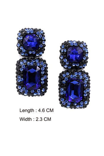 Accessorize London Womens Blue Pear Crystal Stud Earring  Accessorize  India