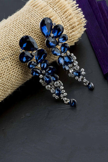 Yellow Chimes Dark Blue Classic Leafy Design Crystal Drop Earrings Buy  Yellow Chimes Dark Blue Classic Leafy Design Crystal Drop Earrings Online  at Best Price in India  Nykaa