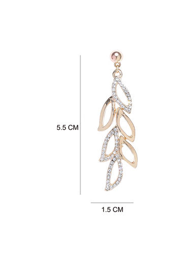 Kriaa White Crystal And Austrian Stone Dangler earrings  1315623A   JewelMazecom