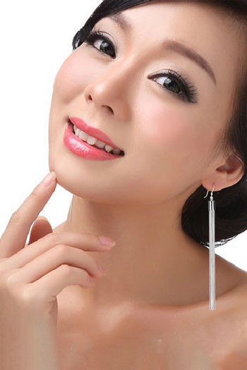 Yellow Chimes Western Style Long Chains Thread Tassels Silver Plated Party  Wear Dangle Earrings