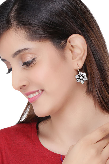 Ornate Floral Diamond Stud Earrings Lightweight Designs  CaratLane