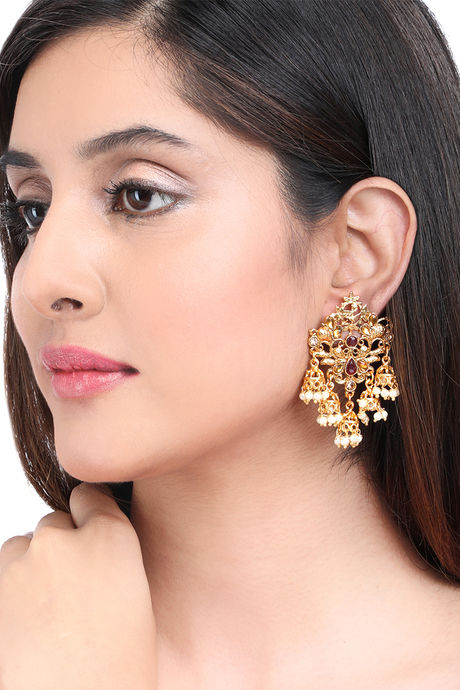 Buy Anuradha Art Jewellery Gold Plated Peacock Shape Bugadi ClipOn Earrings  Multi Colour Women Online at Best Prices in India  JioMart