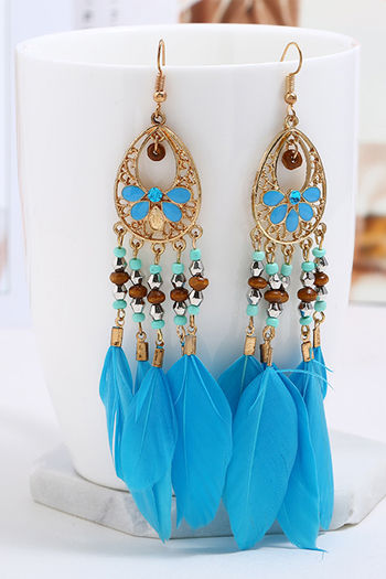 Herbal Locket Crystal Tassel Earrings - Aquamarine | Asian Boutique Jewelry  from New York | Yun Boutique