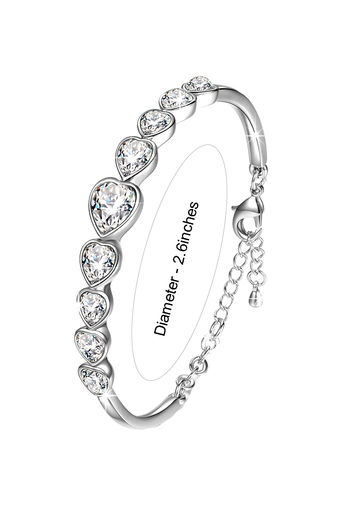 Buy Yellow Chimes Silver Plated and Crystal Bella Beauty Love Heart Charm  Bracelet at Rs.2106 online