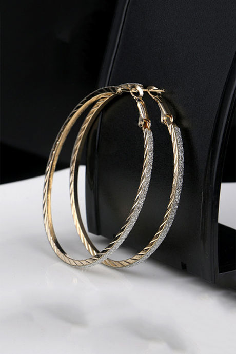 Buy Fresh Vibes Combo of Silver & Golden Big Round Hoop Earrings for Women  | Fancy & Trendy Party Use Single Circle Metallic Earings for Girls Online  at Best Prices in India -