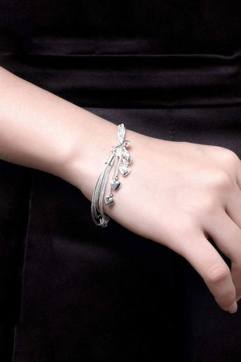 Youbella Stylish Latest Design Jewellery Silver Plated Charm Bracelet For  Women Silver Ybbn91651  Ybbn91651