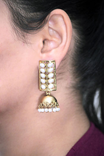 Buy YELLOW CHIMES Green And Gold Handpainted Meenakari Jhumka Earrings   Shoppers Stop