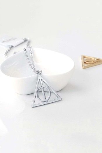 Harry Potter Jewelry for Women, Sterling Silver Deathly Hallows Pendant  Necklace, 18