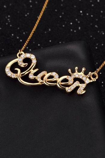 Buy Yellow Chimes Luxurious Alphabetical Queen Crown Short Chain Gold Plated Necklace At Rs 219 Online Jewellery Online
