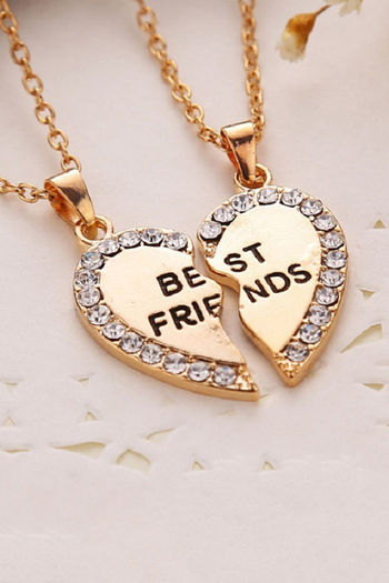 Buy Yellow Chimes PCS Combo Best Friends engraved Heart Locket