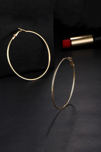 Shop Rubans Stylish GoldPlated Circular Hoop Earrings Online at Rubans