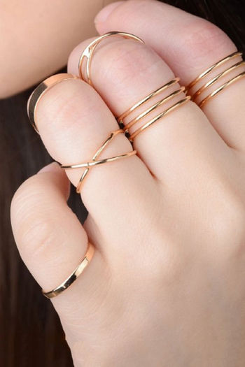 Mid finger rings new deals look