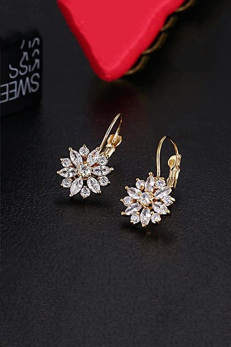 Shop Kriaa Pearl Floral Design Gold Plated Stud Earrings  JewelMazecom