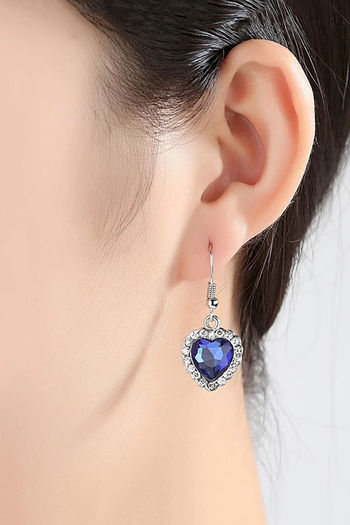 Modern  Stylish Silver Sunflower Jhumka For Girls and Women Blue Color  Earrings  Studs