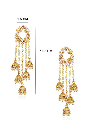 GoldNera Heavy Latkan Design Alloy Jhumki Earrings for Girl's (Gold) :  Amazon.in: Jewellery