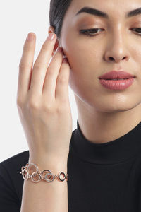 Buy Youbella Rose Gold Crystal Gold Plated Floral Bracelets For Women Girls