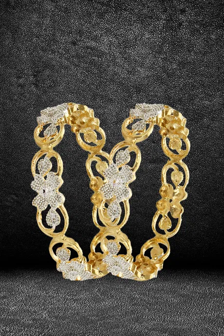 Youbella Stylish Traditional Jewellery Gold Plated And American Diamond  Bangle Set For Women