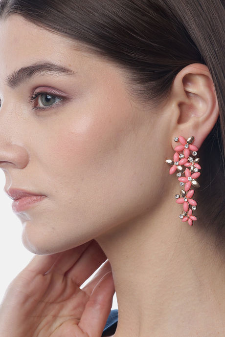 Priyaasi Ad And Light Pink Stone Studded Contemporary Drop Earrings Buy  Priyaasi Ad And Light Pink Stone Studded Contemporary Drop Earrings Online  at Best Price in India  Nykaa