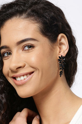 Buy Black Elegent Design Jhumar Style Earrings Online Collection Online  From Surat Wholesale Shop