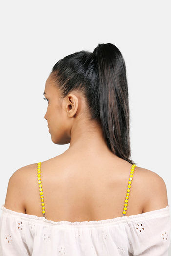 Buy Yuvanta Women's Beaded Bra Strap Yellow Fun (Freesize) at