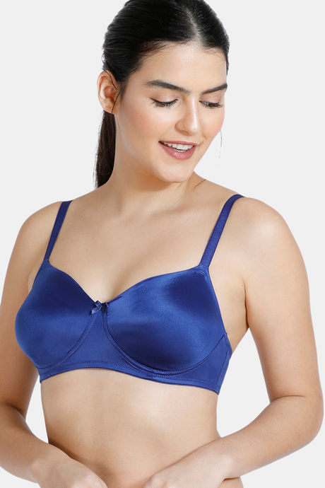 Buy Zivame Beautiful Double Layered NonWired Full Coverage Supper Support  Bra-Wild Wind Blue Online