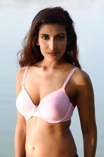 Buy Zivame Padded Wired 3/4th Coverage T-Shirt Bra-Lilac Sachet