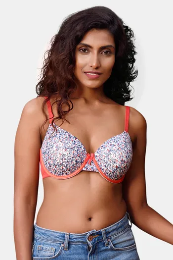 Buy Zivame Padded Wired 3/4th Coverage T-Shirt Bra-Stripe Print at Rs.695  online