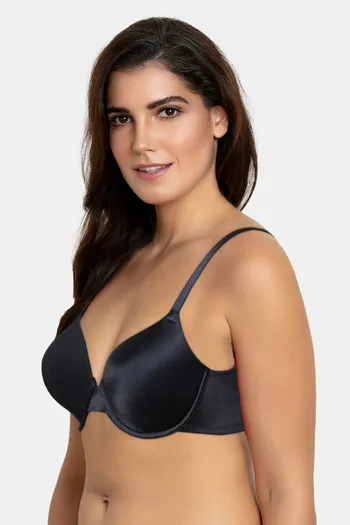 Buy Zivame Soft n Sheen Padded Wired 3/4th Coverage T-Shirt Bra -  Anthracite at Rs.597 online